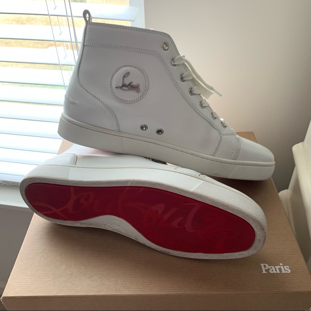 Christian Louboutin Men’s Louis Flat White Sneakers Size 42